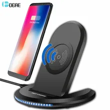 Беспроводное зарядное устройство DCAE 10 Вт для iPhone X 8 Plus XS Max XR samsung Galaxy S9 S8 Plus Note 8 9 Быстрая Беспроводная зарядная подставка Qi