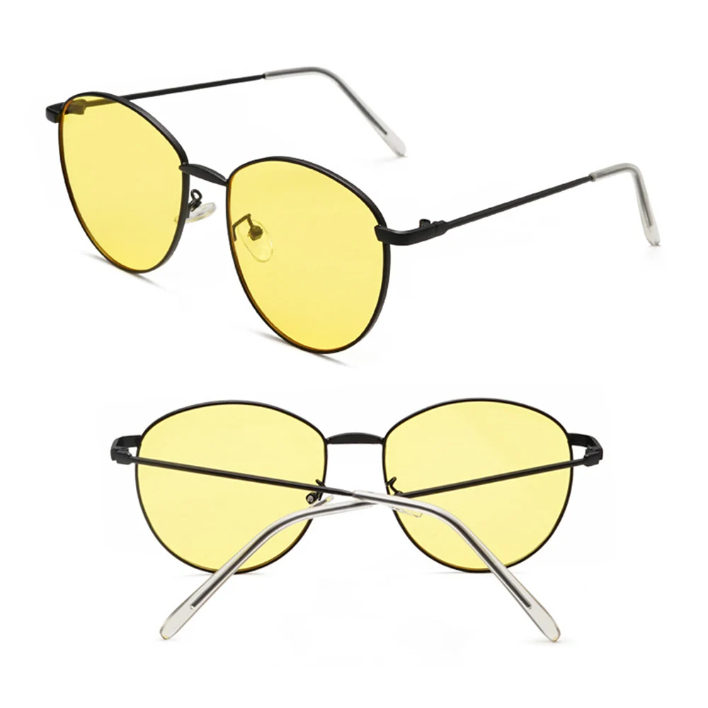 Летние Стильные Модные трендовые негабаритные кошачьи женские солнцезащитные очки из сплава, серебристые, черные, желтые линзы, солнцезащитные очки для покупок, вечерние - Цвет линз: Цвет: желтый