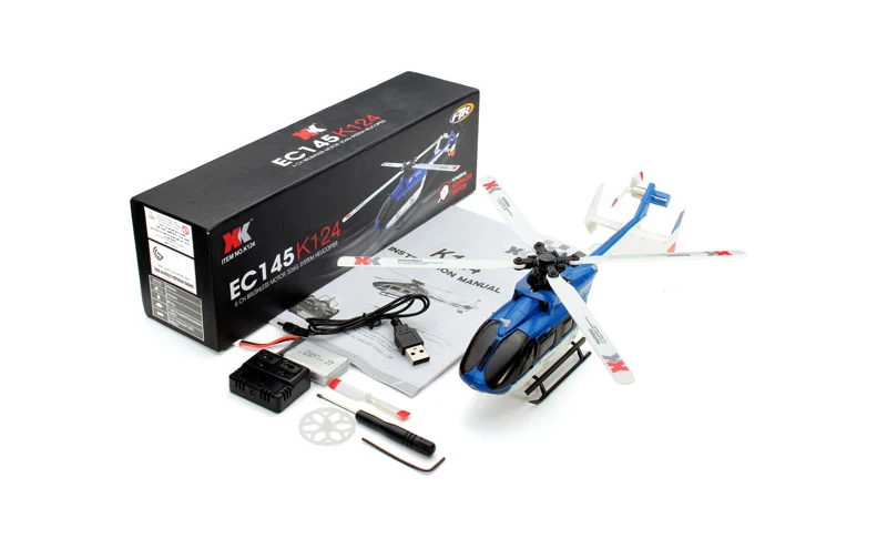 (В наличии) оригинальный XK K124 BNF без tranmitter EC145 6CH бесщеточный 3D 6G система RC вертолет