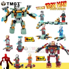 TMGT 10 много Супергерои Мстители Железный человек 8 в 1 Халк Бастер Железный человек куклы кирпичи набор модель игрушки, подарки для детей