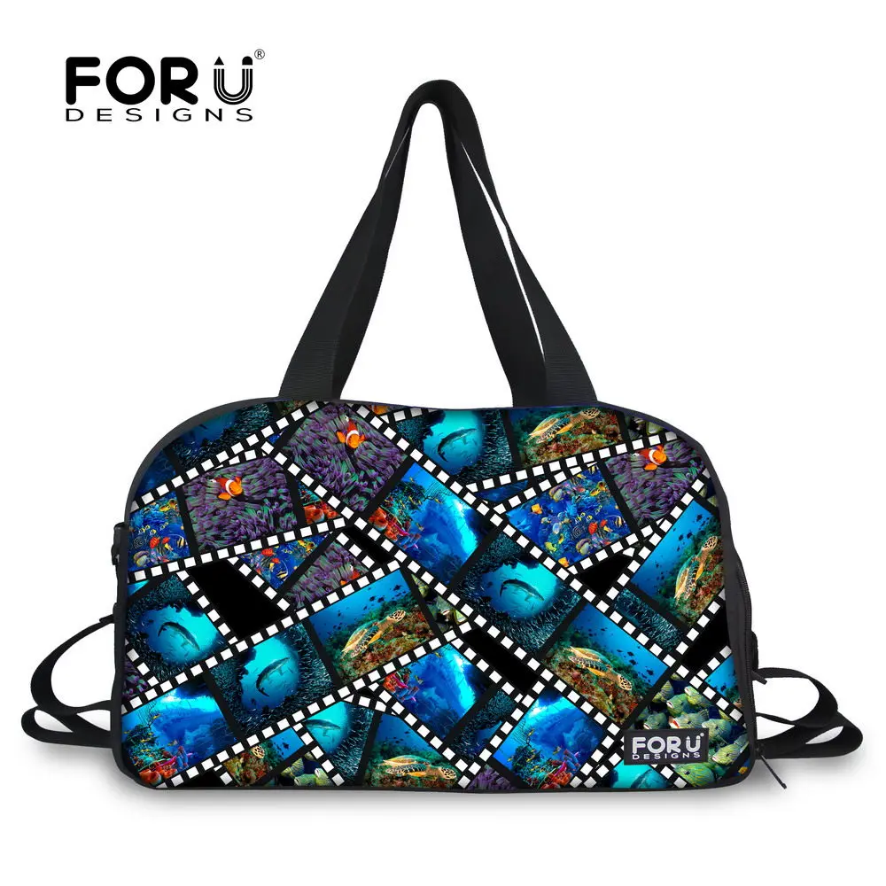 C3703T FORUDESIGNS/кошка собака печати Для женщин сумка для путешествий сумка большой Ёмкость женские дорожные сумки Для женщин путешествие на выходные вещевой мешок - Цвет: C3703T