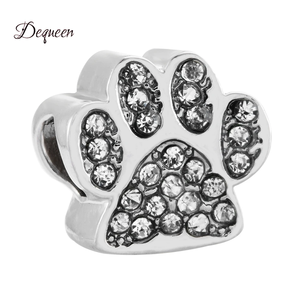 Dequeen новые собачьи лапы бусы со стразами высокого качества подвески для DIY