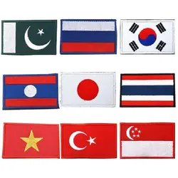 Флаг страны 3D вышивка повязка в виде флага нашивка на рукав заплатка, Национальный флаг нарукавная нашивка 8*5 см 4,0