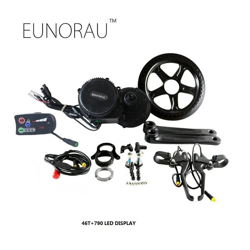 EUNORAU 8fun bafang 48v500w электровелосипед мотор 8fun Средний привод комплект для переоборудования электрического велосипеда мм G340.500 - Цвет: 46T and 790 LED