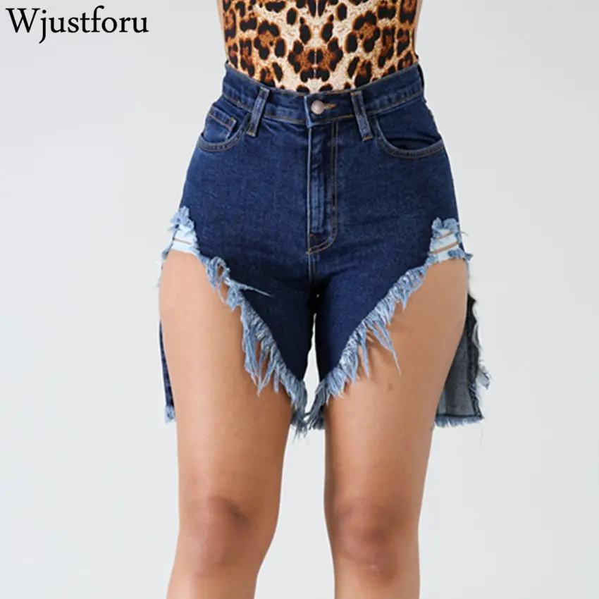 Wjustforu летние женские джинсовые шорты с дырками 3 цвета модные джинсовые шорты женские облегающие пляжные повседневные короткие брюки Vestido - Цвет: dark blue