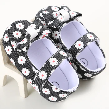 

Canvas Floral Print Newborn Baby Princess Girl Shoes Pre walker Big Bow Infant First Walkers for Age 0-18M New Arrival