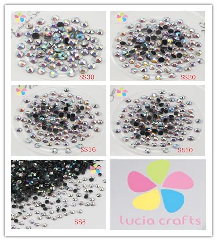 

SALE! 2mm/3mm/4mm/5mm/6mm AB white Rhinstones Flatback Hot Fix Stones DIY Garment/Bag/Shoes Crafts 063005044