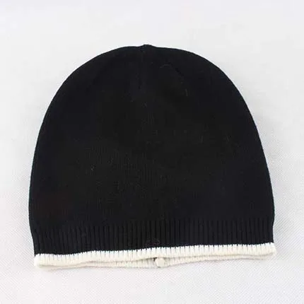 Женские вязаные шапки skullies beanies в стиле пэчворк на осень и весну для женщин, кашемировая шерстяная громоздкая шапка gorros - Цвет: Черный