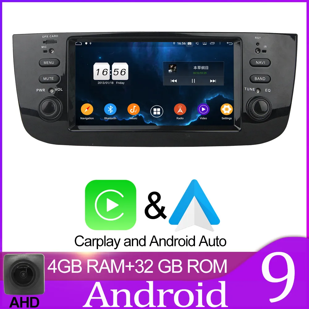 Owtosin автомобильный Радио мультимедийный видео плеер навигация gps Android 9,0 для Fiat Linea автомобиль 4 Гб ram - Цвет: 32GB carplay