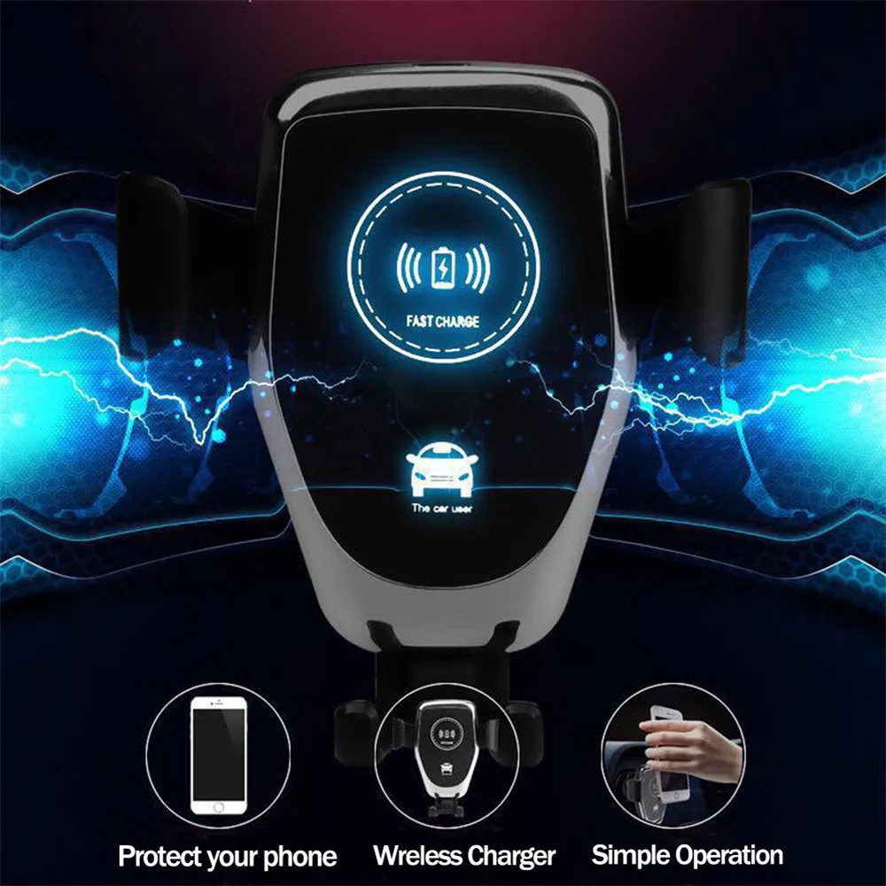 10 Вт беспроводное автомобильное зарядное устройство, быстрое автомобильное зарядное устройство, держатель для телефона на вентиляционное отверстие для iPhone XS, для samsung S10, S9, для huawei, QI зарядное устройство s