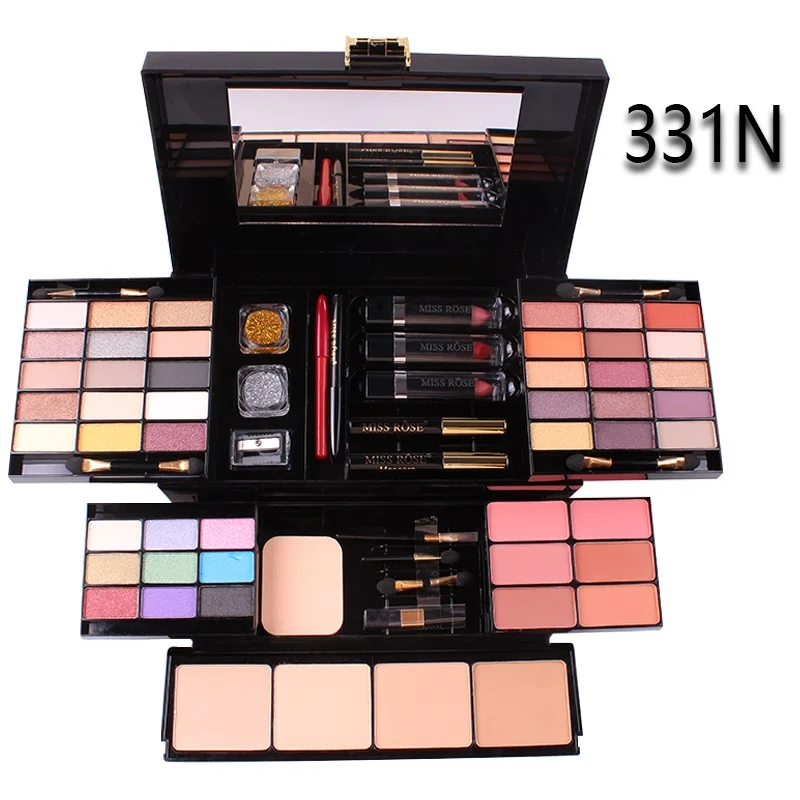 Glitter em pó Caixa de Maquiagem Kit de Maquiagem Kit de Cosméticos de Maquiagem Face Make Cor Fosca Sombra Destaque Corar Gloss Conjunto up Kit 39 7 Sombra de olho