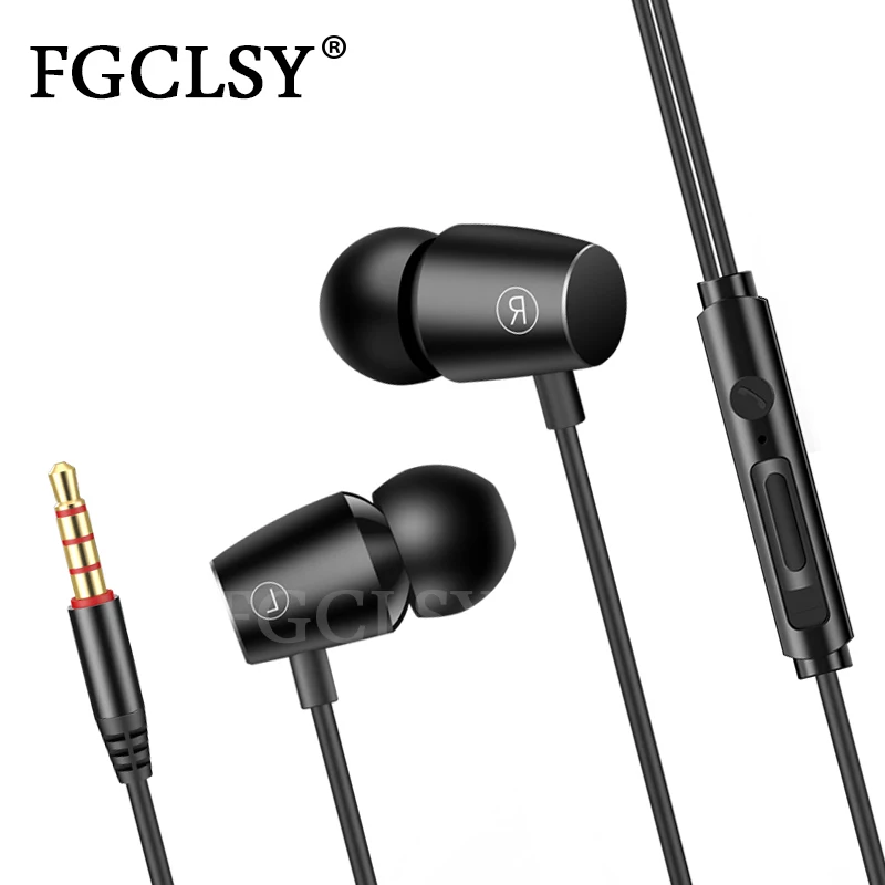 FGCLSY NEW Wired Earphone 3.5mm In-Ear Sport Headset with microphone Music Earbuds Stereo Gaming Earphone for iPhone 6 6s