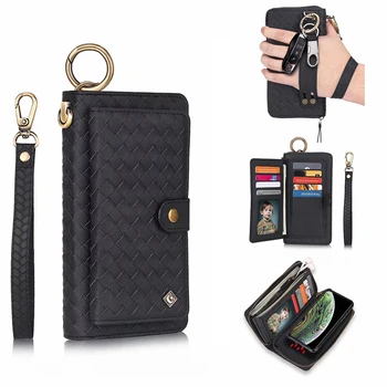 

12 Card Slots Zipper Wallet Case For iPhone X XR XS Max 6 6S 8 7 Plus Case Magnetic Leather Cover Phone Case For iPhone 11 Pro
