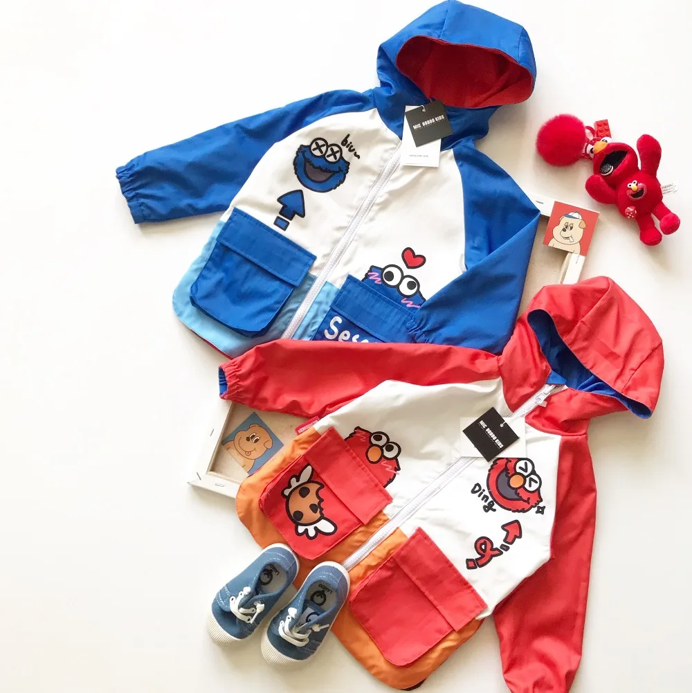 Куртки для мальчиков и девочек Двусторонняя одежда Детская куртка пальто с капюшоном и рисунком для малышей