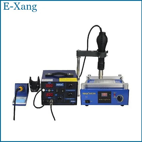

YIHAUA 862D+ & 853A 3 Functions in 1 Bga Rework Station 650W SMD Hot Air Gun + 75W Soldering Irons +600W Preheating Station