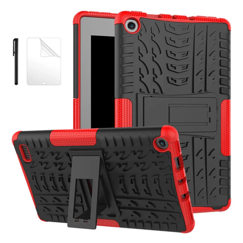 

Shockproof Heavy Duty Hard Armor Case for Amazon Kindle Fire 7 2019 2017 Stand Cover for Amazon New Fire7 Tablet Case +film