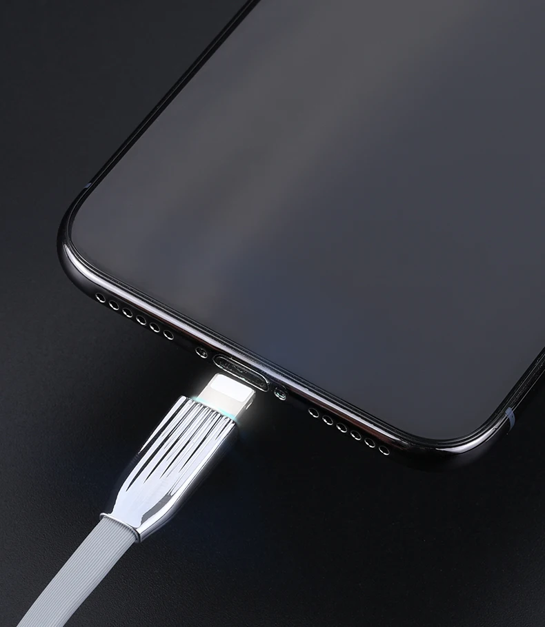 Cafele светильник ing USB кабель для iPhone X Xr Xs Max 8 7 6s Plus с белым светодиодный светильник 120 см плоский 8-контактный usb-кабель для зарядного устройства iPhone