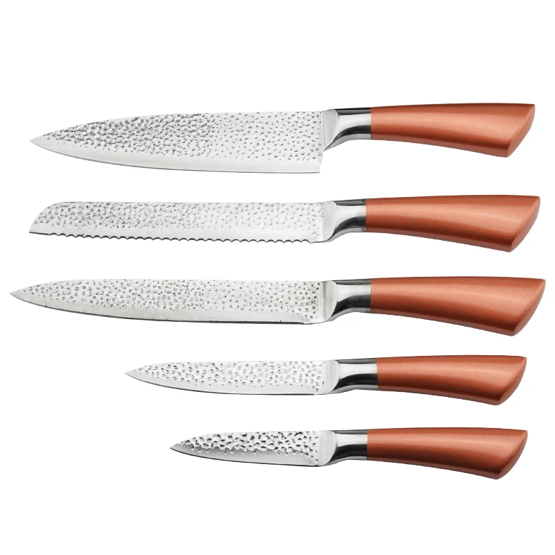 5 PCS Ergonomic Handle Knife Set Non slip Multifunctional Kitchen Tools for Chopping Slicing
