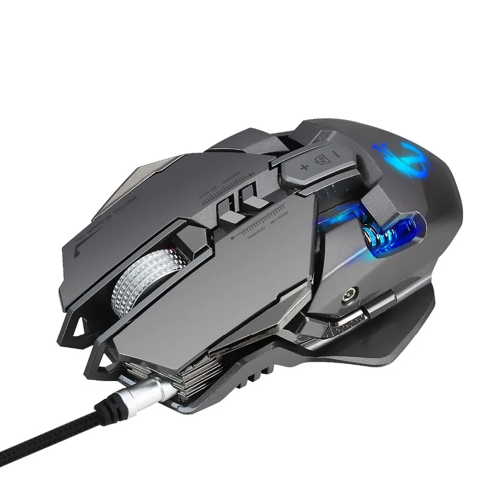 

DY801 Wired Gaming Mouse Weights 7 Buttons 3500DPI Macro Optical Mice USB Metal Computer Mouse For Laptop Overwatch LOL PC Game