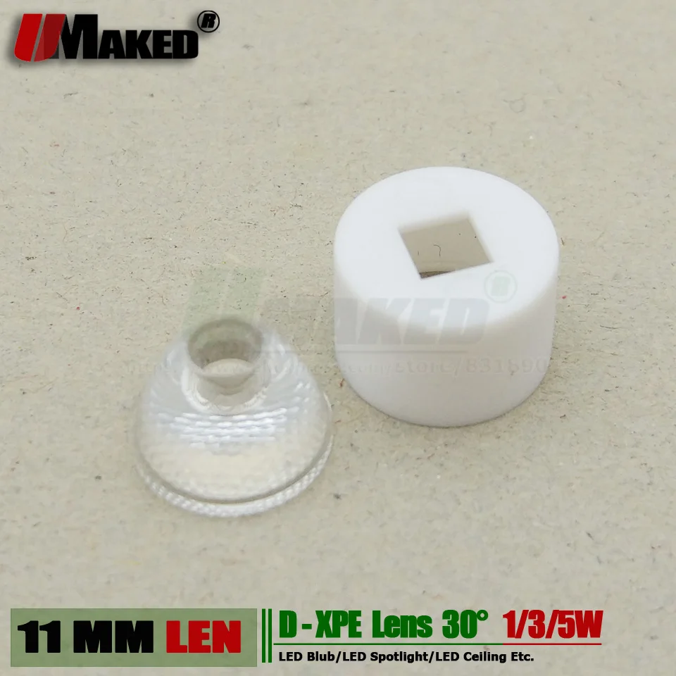 UMAKED мин 10 мм XPE светодиодные линзы 3 Вт 5 XPL XTE light len Angle 30 PMMA Bead face с держателем
