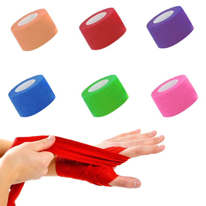 

Hot 9 Colors 5*4.6cm Self Adhesive Ankle Finger Muscles Care Non-woven Fabrics Wrist Support Medical Bandage