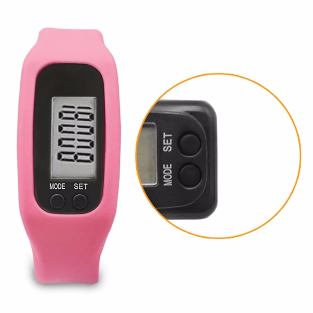 Pedometers LCD Smart Wrist Watch Bracelet Sports Monitor Running Exercising Step Counter Fitness Silicone Hot Sale