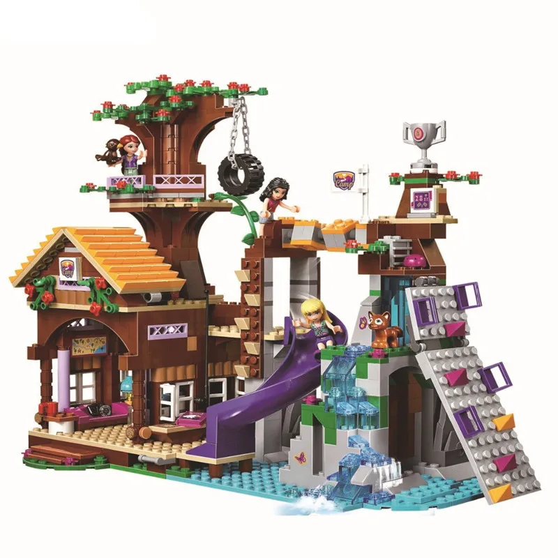 

739Pcs Friends Adventure Camp Tree House tire swing Model Building Blocks Girl Toys Compatible With LegoINGly Friends girls toys