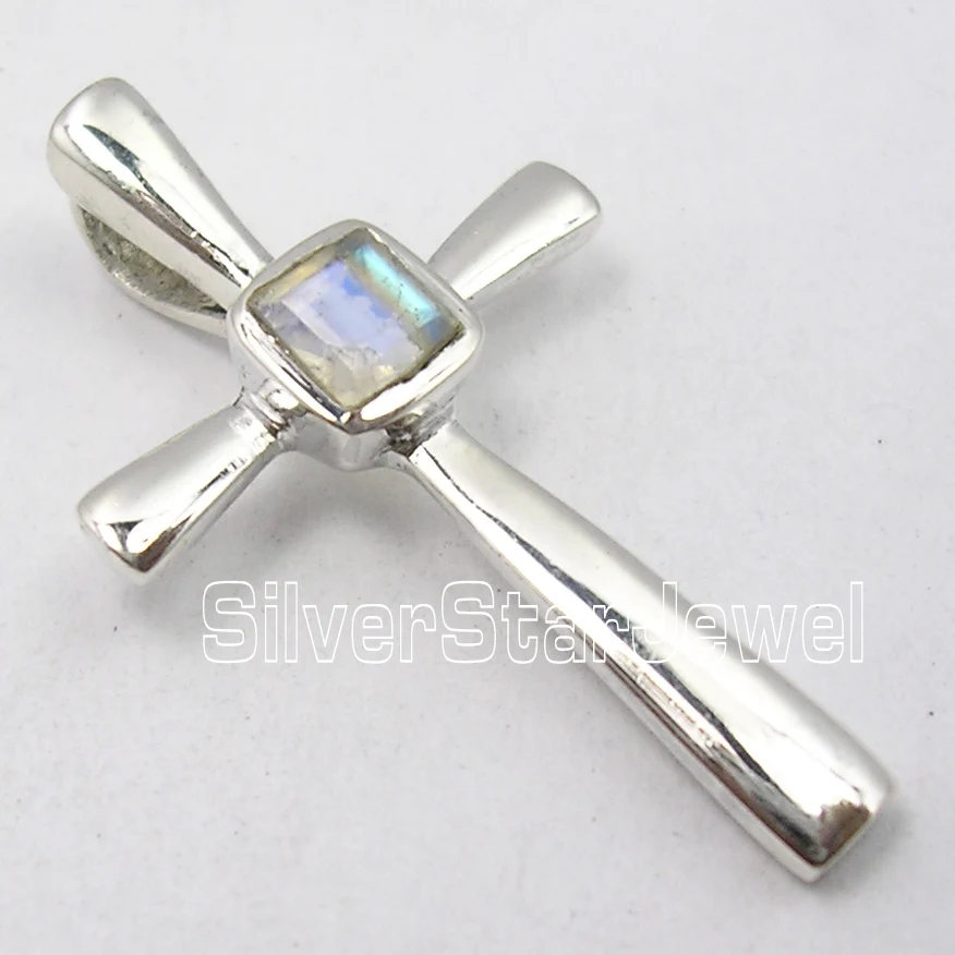 

Muiltiple Choices Chanti International . Solid Silver SQUARE CUT Amethysts Gem INEXPENSIVE CROSS Pendant 3 CM BIJOUX