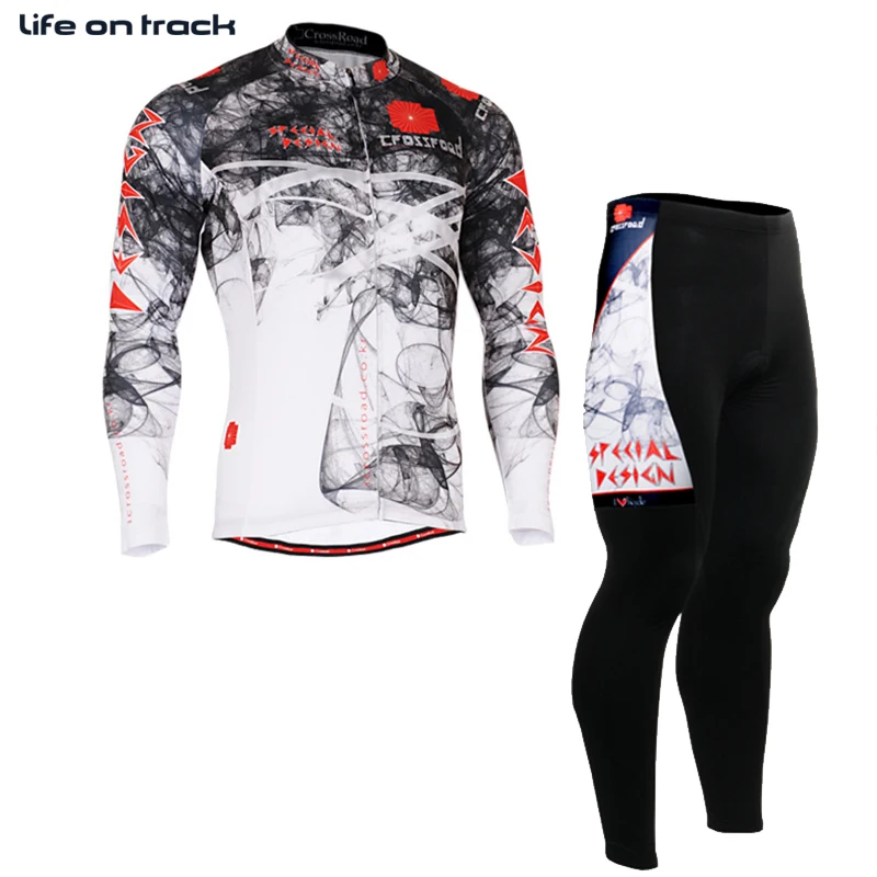 Наборы велосипедной одежды для мужчин с длинным рукавом для улицы Ciclismo Skins компрессионные колготки с принтом Bicicleta майки спортивные костюмы для мужчин
