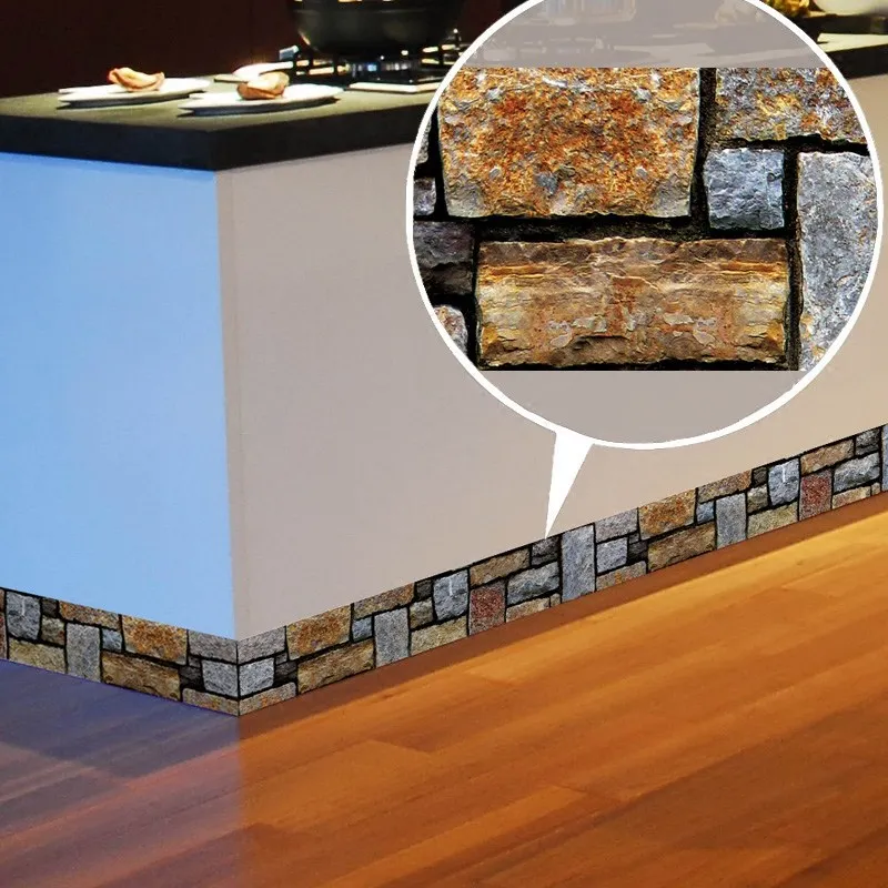 

5 Meters Living Room&Baseboar Waterproof Wall Borders Sticker/Tile Wallpaper Sticker/PVC Self Adhesive Washable skirting board