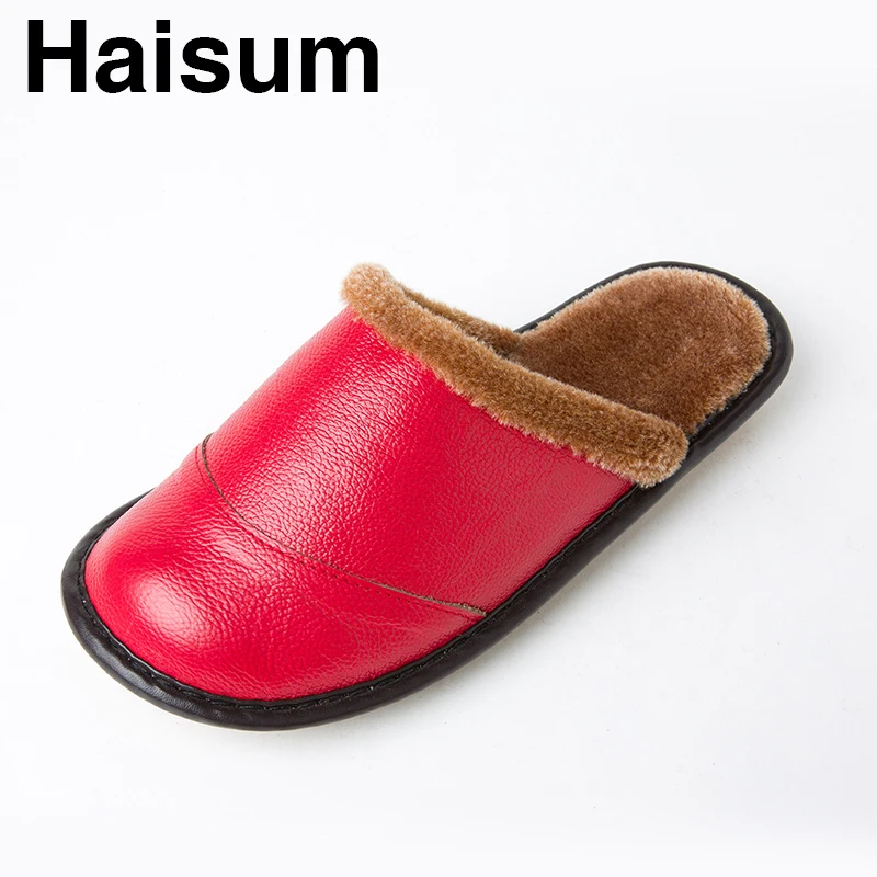 

Woman Slippers Bedroom Parlor Office Apartment Slippers Winter Soft Soft Non-slip Leather Slippers YJ-002