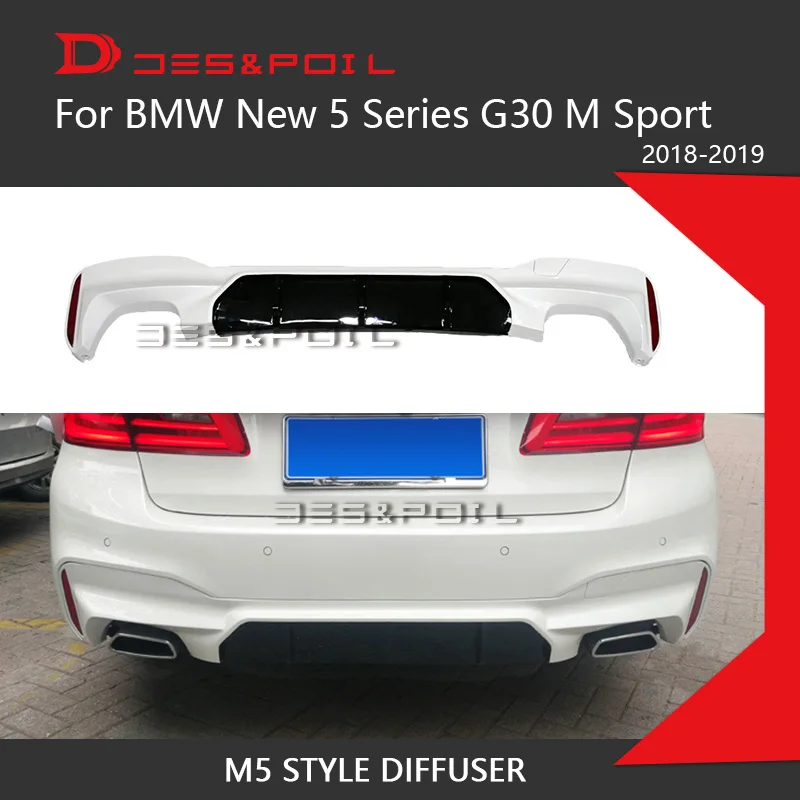 

For BMW New 5 Series G30 Rear Diffuser Lip M5 Style Rear Bumper Guard Sporty Car Styling M Sport Only 2018-2019 525 530 540