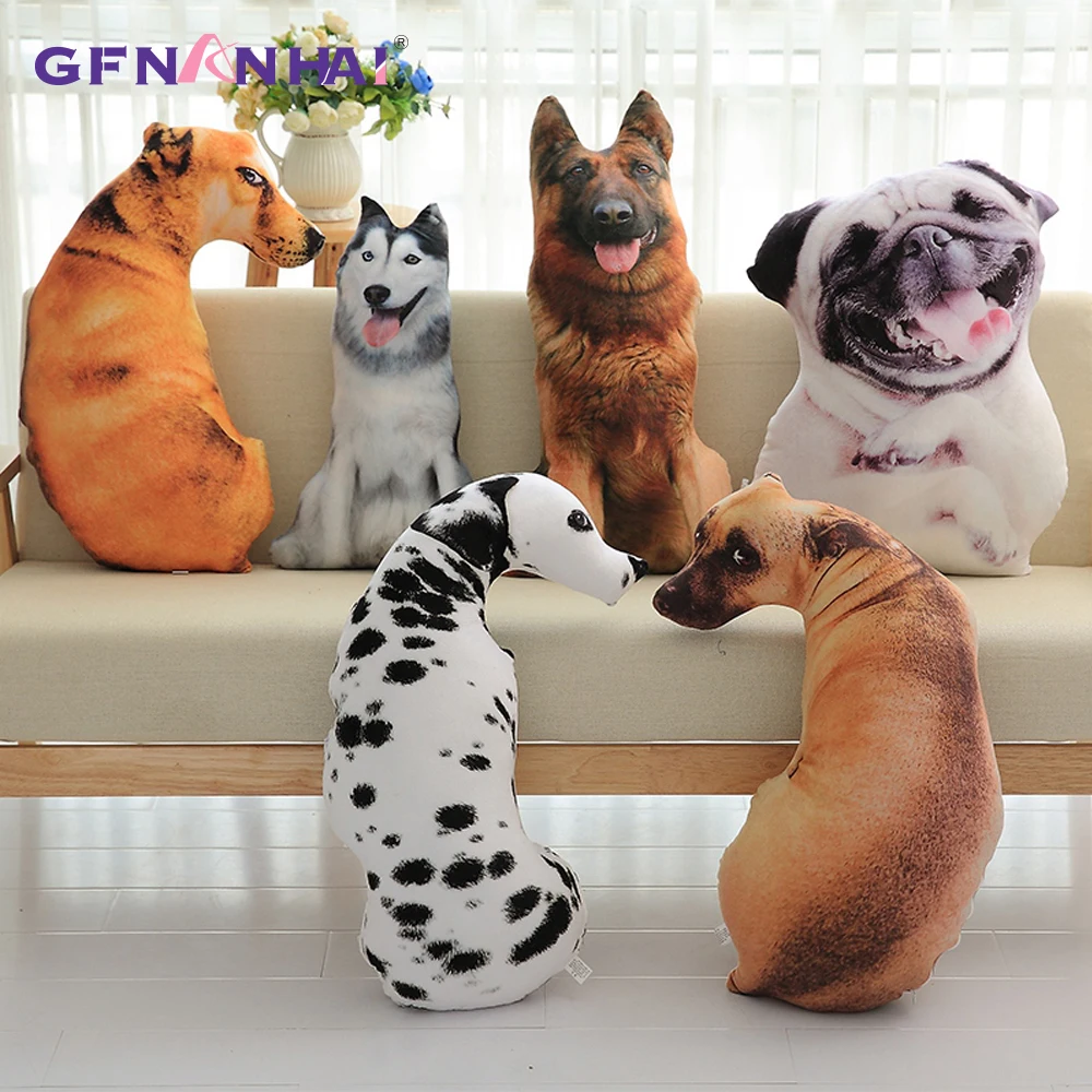  Hot Sale 50cm 3D Printed Dog face Car Headrest Pillow New Arrival Activated Carbon Seat Cushion Sup