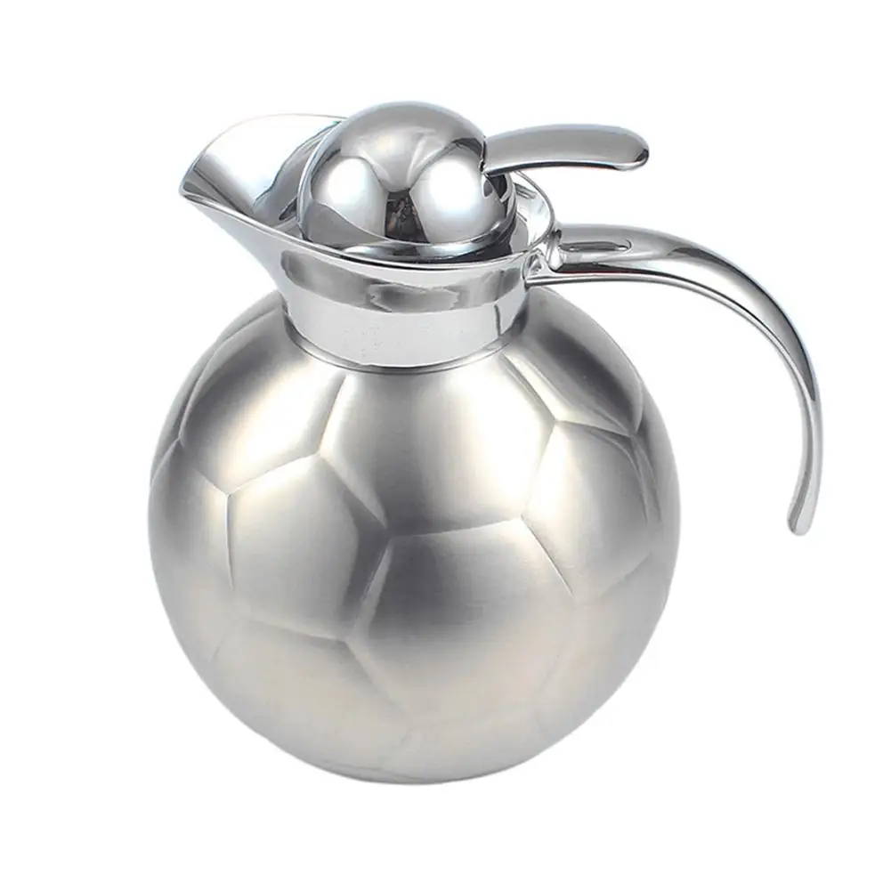 

1.2 L Round Thermos Double-wall Thermal Insulated Kettle Stainless Steel Water Pot Soccer Shaped Kettle