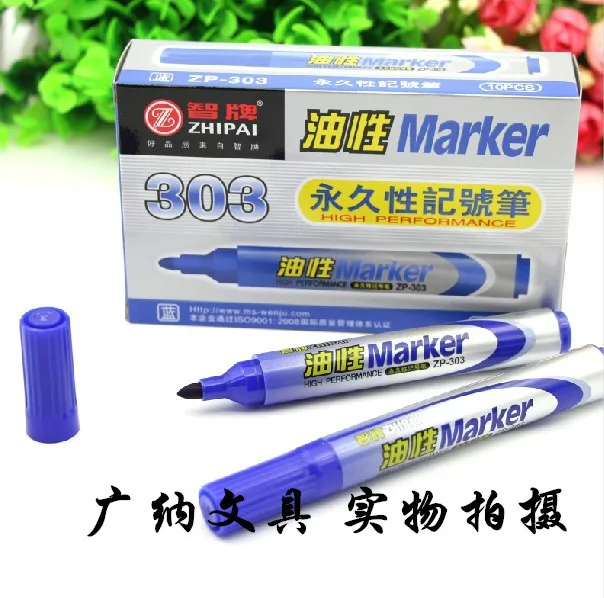 

Single head 3 colors permanent marker pen Mark Oily Optical Disc Glass Ceramic plastic marker logstics marker pen free shipping