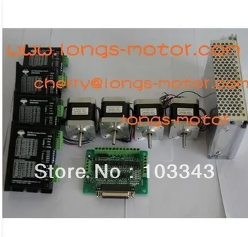 

Prommotion 4Axis Nema17 stepper motor with 48oz-in & 1.7A,4wires,12-36VDC,& 128 stepper motor driver DM420A for Cnc Router/Mill