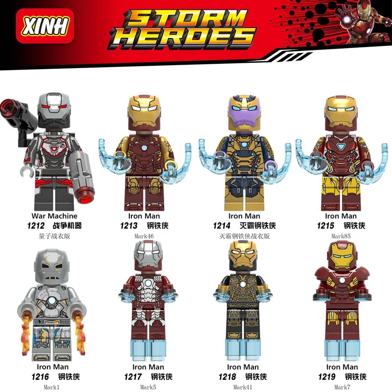 

8pcs Legoling Avengers 4 Captain Marvel Endgame Thanos War Machine America Hulk Figures Spiderman Iron Man Building Block Toy