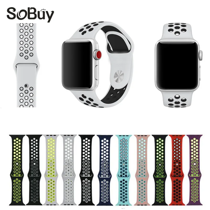 

Sports Silicone strap for apple watch nike band correa 42mm 38mm rubber bracelet wrist belt for iwatch series 1/2/3 watchbands