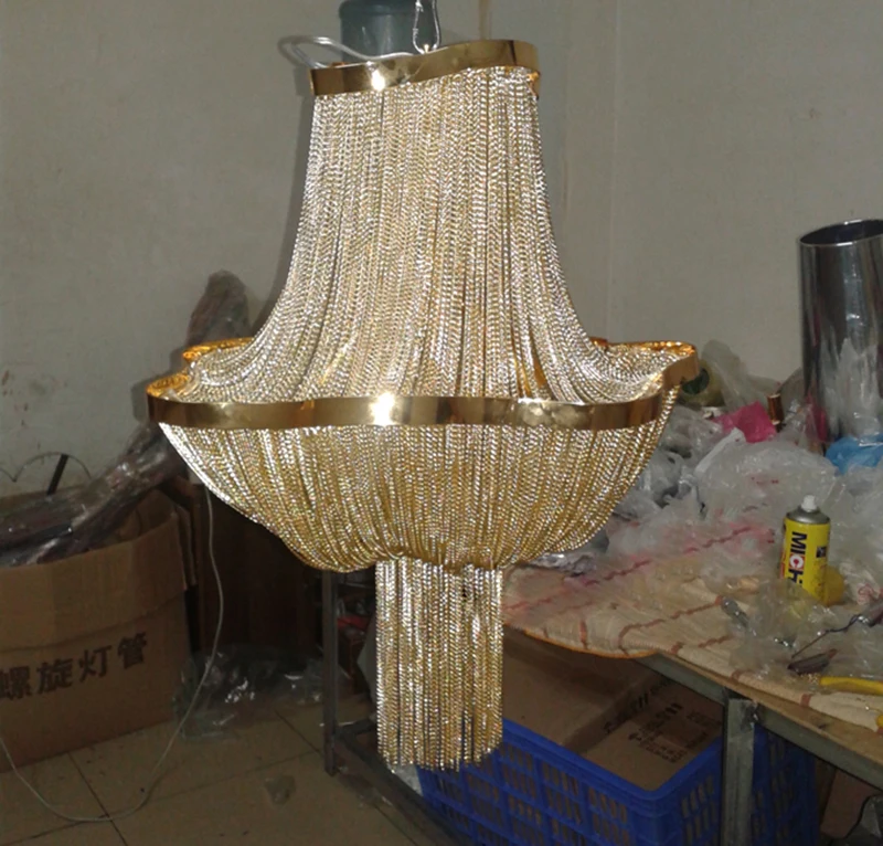 Aluminum Chain Pendant Light Fixture golden/ aluminum color chain