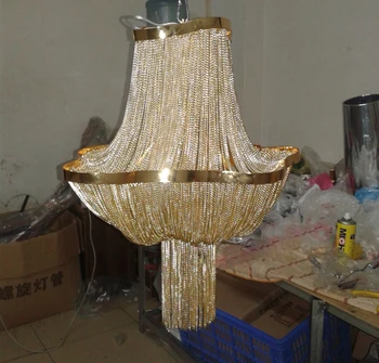 

Aluminum Chain Pendant Light Fixture golden aluminum color chain Hanging lamp for home decoration