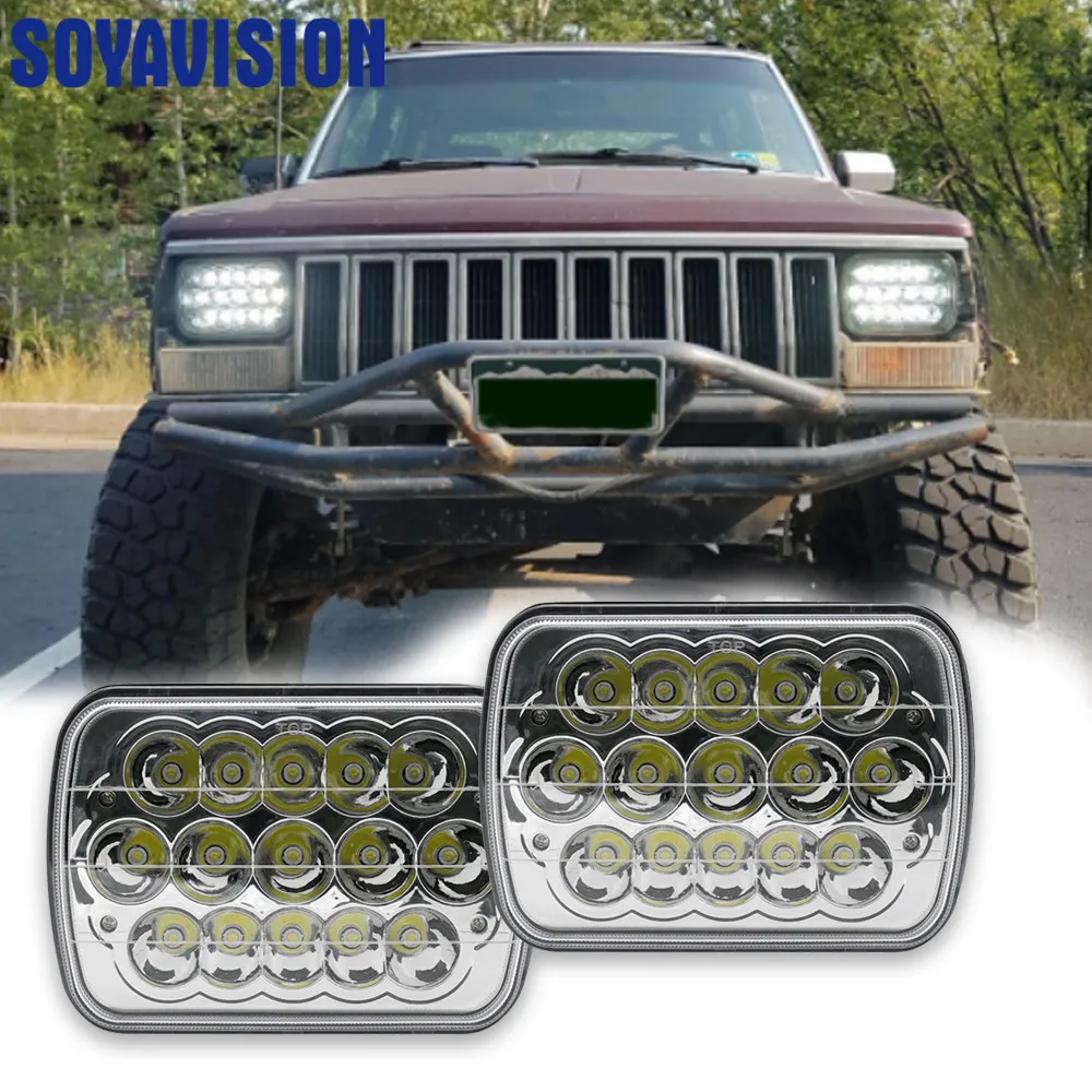 

5X7 Inch Waterproof Led Headlight 7x6" 12V Hi-Lo Beam for Jeep Wrangler YJ XJ Truck FLD Chevy LED Headlamps Projector Light