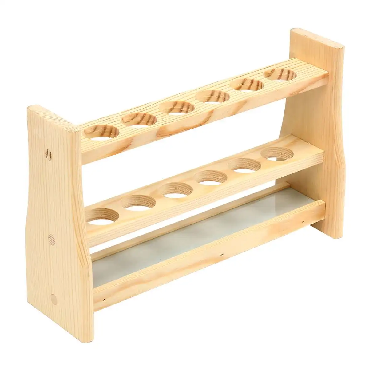 

Wooden colorimetric tube rack 6 hole thick wood wooden tube rack Laboratory exports manufacturers hole diameter 25mm
