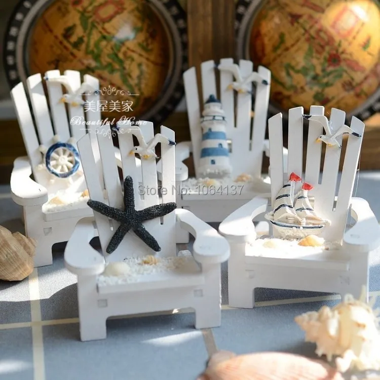 Wooden Mini Beach Chairs Mediterranean style Wood home decor wooden