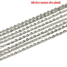 Дорин коробка Прекрасный Серебряный тон Ссылки-Открыт кабель цепи Выводы 3x2 мм, продается по слотам 10 м(B15316