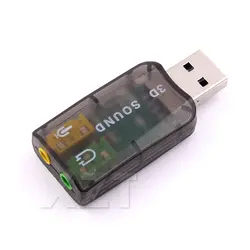 Горячая распродажа 10 шт. V5.1 3D USB к 3D аудио USB внешняя звуковая карта адаптер 5,1 канальный звук профессиональный микрофон 3,5 мм вход