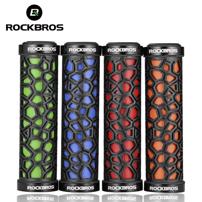 ROCKBROS MTB الدراجة المقود القبضات المطاط قفل على القبضات ل MTB للطي الدراجة الثابتة تصميم أجزاء للدراجات صالح 2.22 سنتيمتر ، 4 ألوان