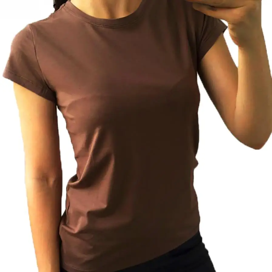 Moda mujer blanco verano Camisetas o-cuello Color puro manga corta camiseta Casual Tops Loose Sexy 2018 camiseta feminina # F