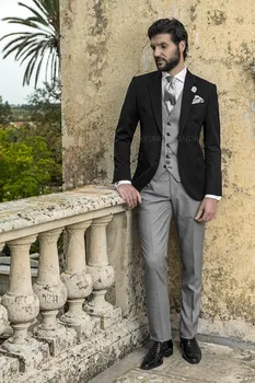 

Classic Style Two Button Black Groom Tuxedos Groomsmen Men's Wedding Prom Suits Bridegroom (Jacket+Pants+Vest+Tie) K:928