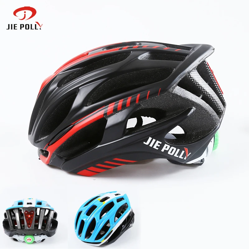 

Road Bike Helmet Ultralight Cycling Equipe Mens Adjustable 36 Air vents Mountain Off-road Racing Cap with LED Warning Light