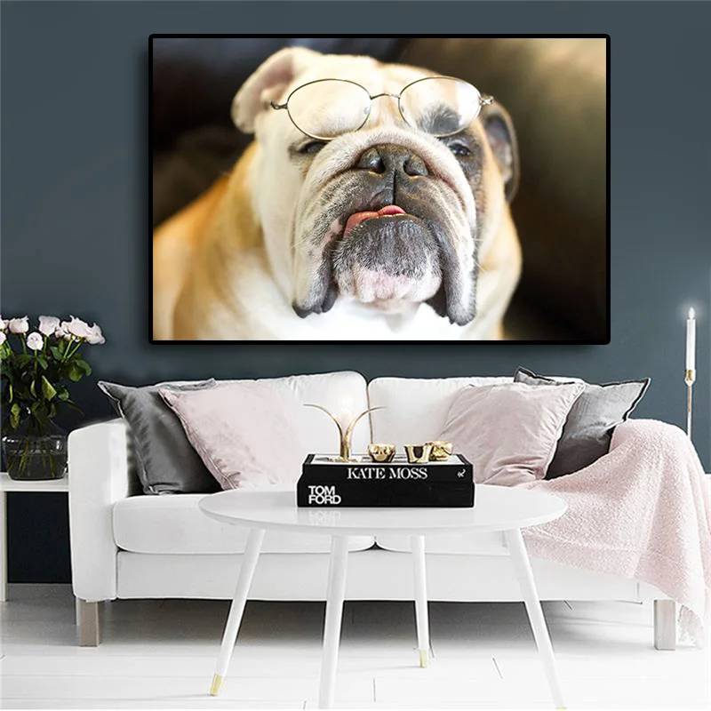 Aliexpress.com : Buy Dog Animal Canvas Art Posters and Prints Bulldog